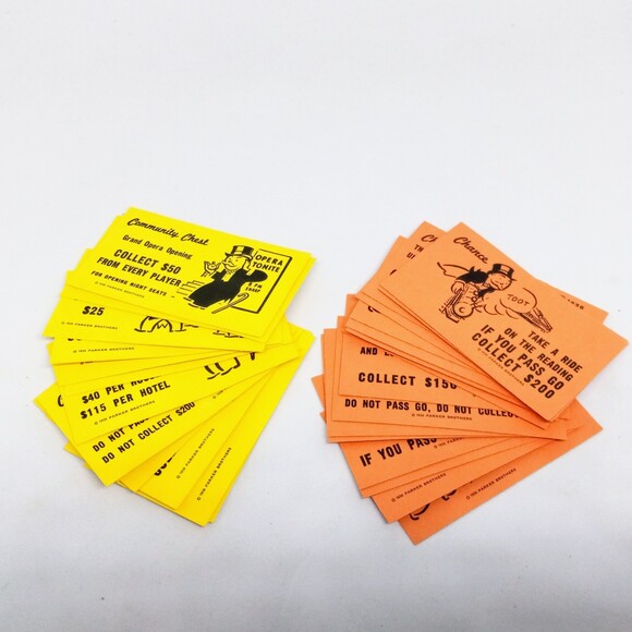 Monopoly 1985 Community Chest & Chance Card Replacements - Game Pieces-Vintage - Picture 1 of 3